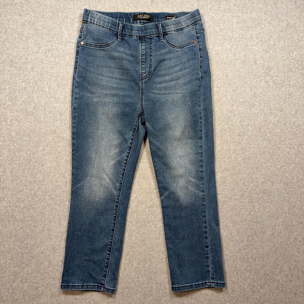 Judy Blue Skinny Capri Jeans Womens 7/28 Medium Blue Stretch Denim JBT8111MD